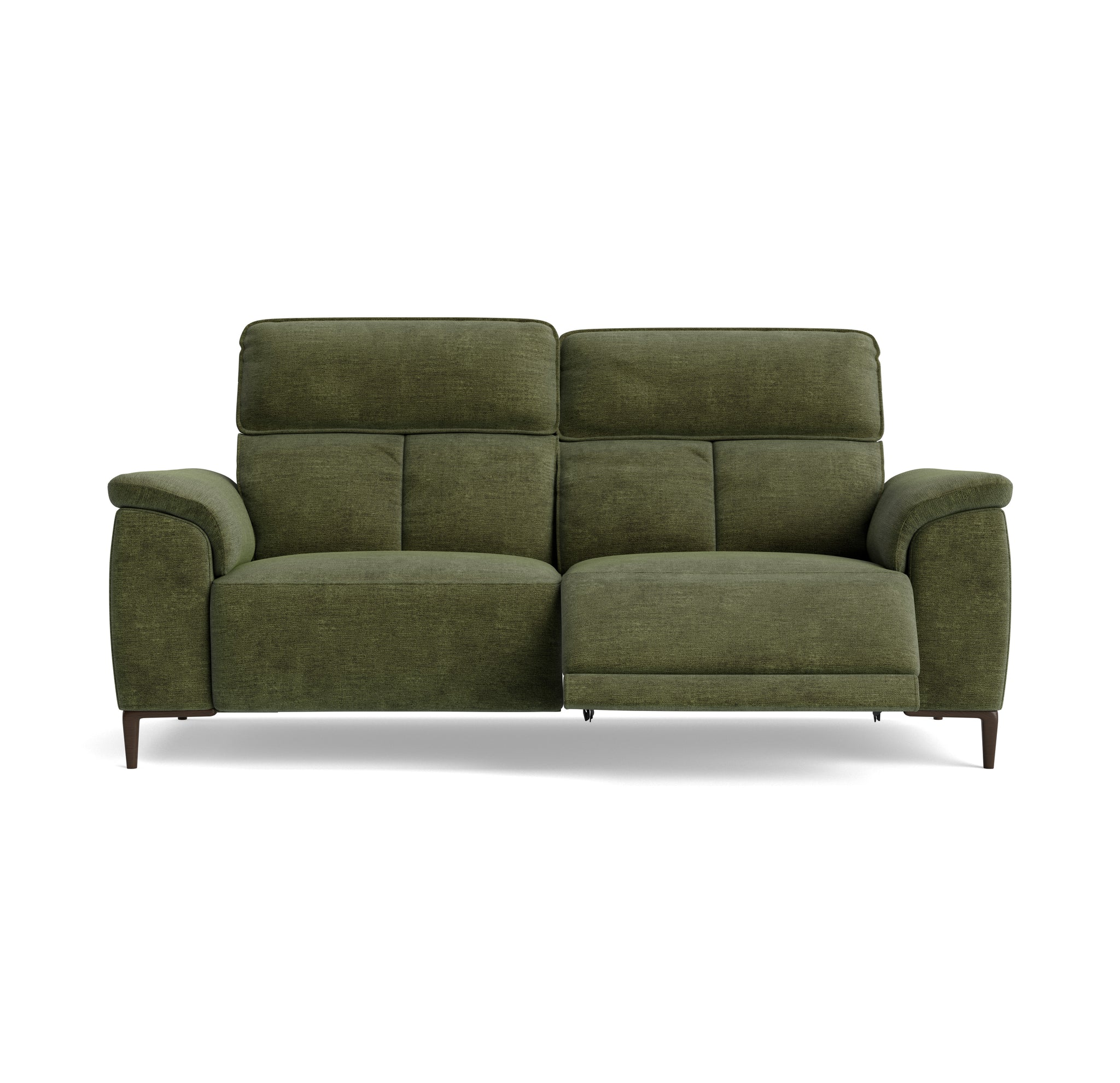 Loma 3 Seater Recliner Sofa - 2.5 Seater Sofa with 2 Power Recliners USB Fabric - Power Recliner with USB 3 Seater Sofas Sterling Home 5 FAB-NTS - 16 OLIVE GREEN