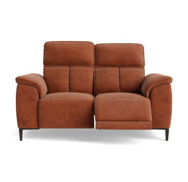 Loma 2 Seater Recliner Sofa - 2 Seater Sofa with 2 Power Recliners USB Fabric - Power Recliner with USB Sterling Home 4 FAB-NTS - 17 TERRACOTTA