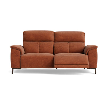 Loma 3 Seater Recliner Sofa - 2.5 Seater Sofa with 2 Power Recliners USB Fabric - Power Recliner with USB 3 Seater Sofas Sterling Home 4 FAB-NTS - 17 TERRACOTTA