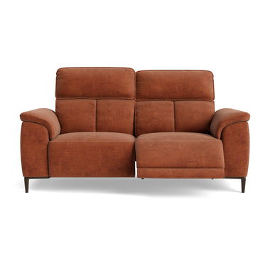 Loma Small 3 Seater Recliner Sofa - 2.5 Seater Sofa with 2 Power Recliners (Compact) USB Fabric - Power Recliner with USB Sterling Home 4 FAB-NTS - 17 TERRACOTTA