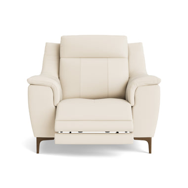 Nicoletti Carmen Recliner Armchair - Power Recliner Chair CB - Power Recliner with USB Sterling Home 9 Feet: Graubraun Torello PS Bianco 93