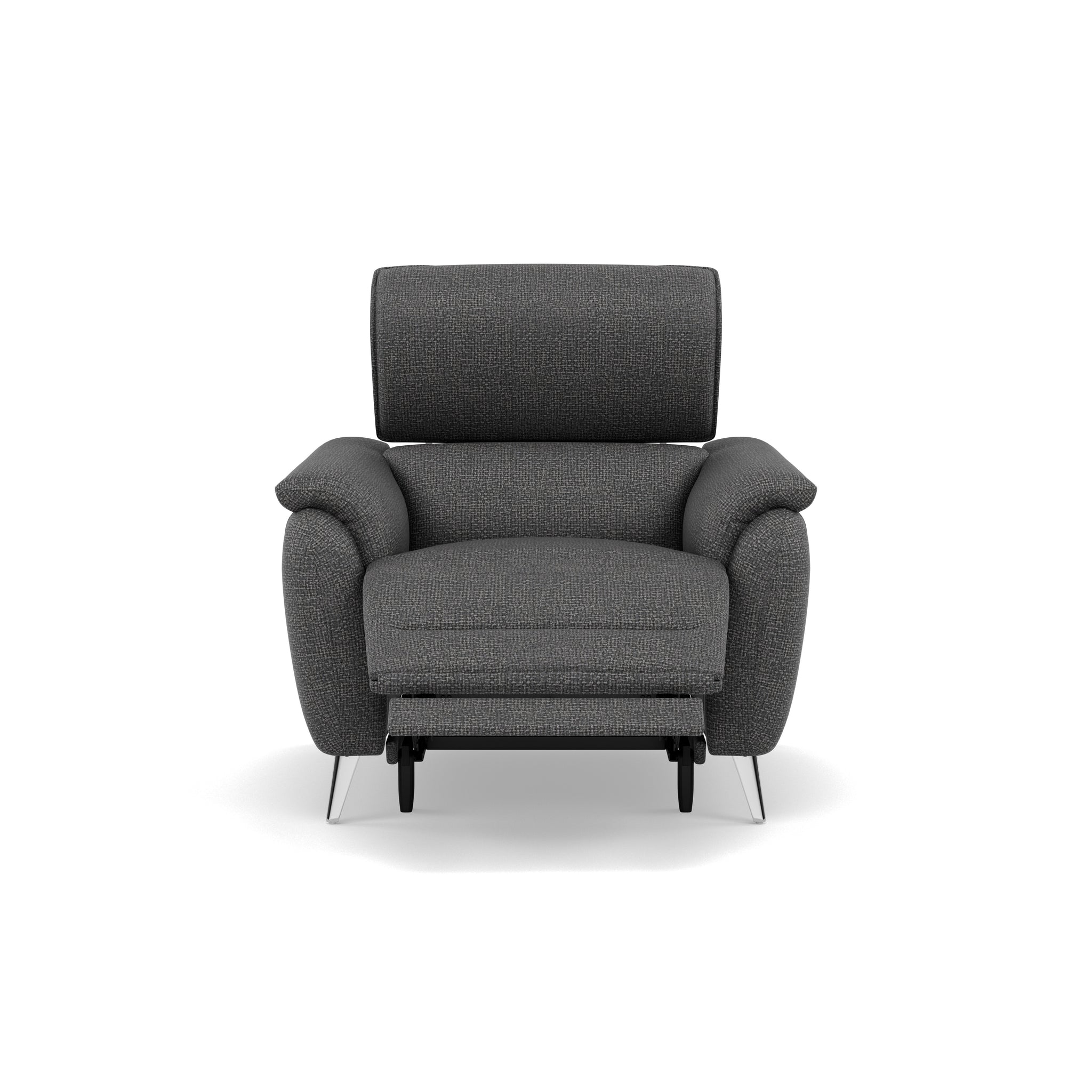 Sol Recliner Armchair - Power Recliner Armchair with Head Tilt F8 Sterling Home 7 Hopsack Charcoal 70006