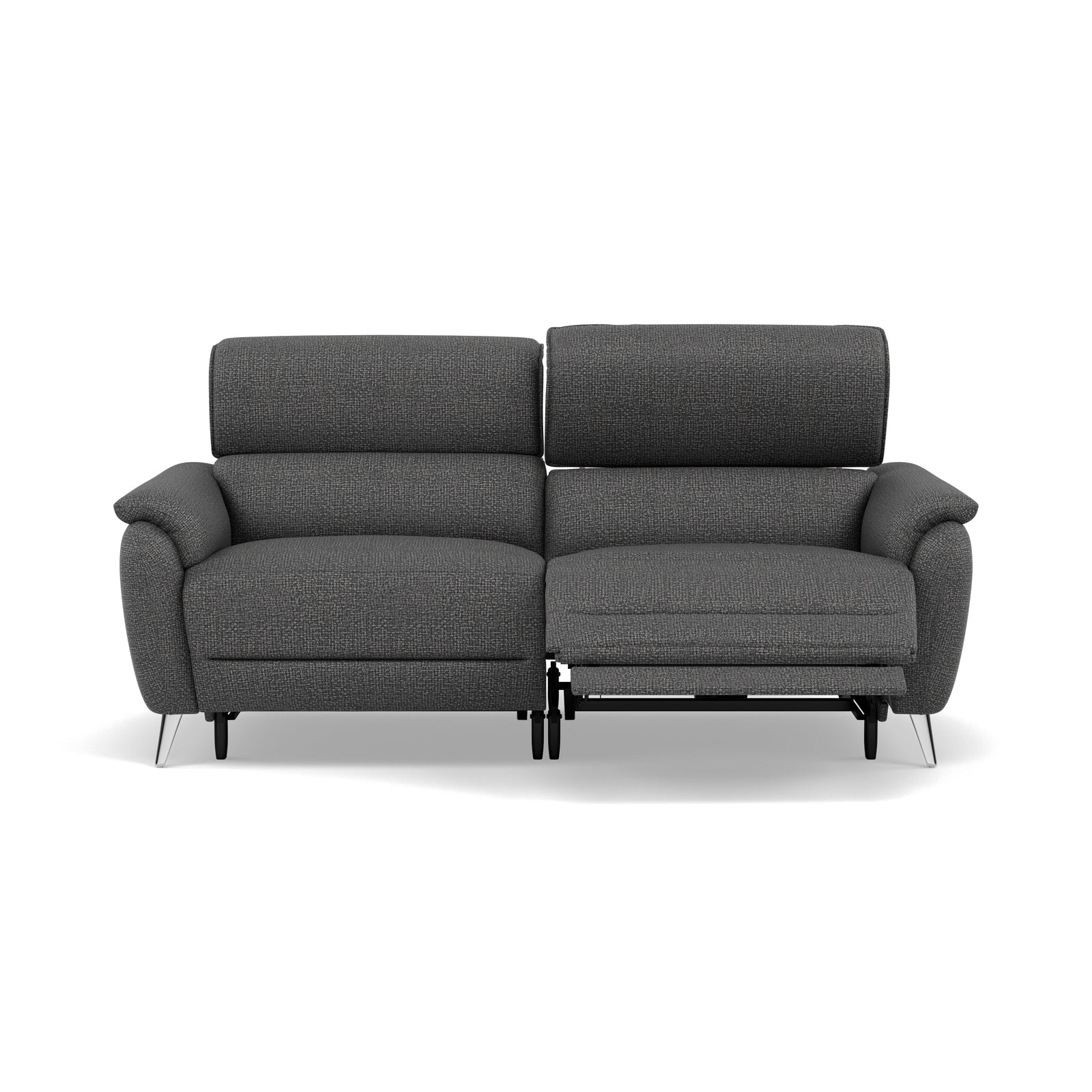 Sol 3 Seater Recliner Sofa - 3 Seater Power Recliner Sofa with Head Tilt F8 3 Seater Sofas Sterling Home 7 Hopsack Charcoal 70006