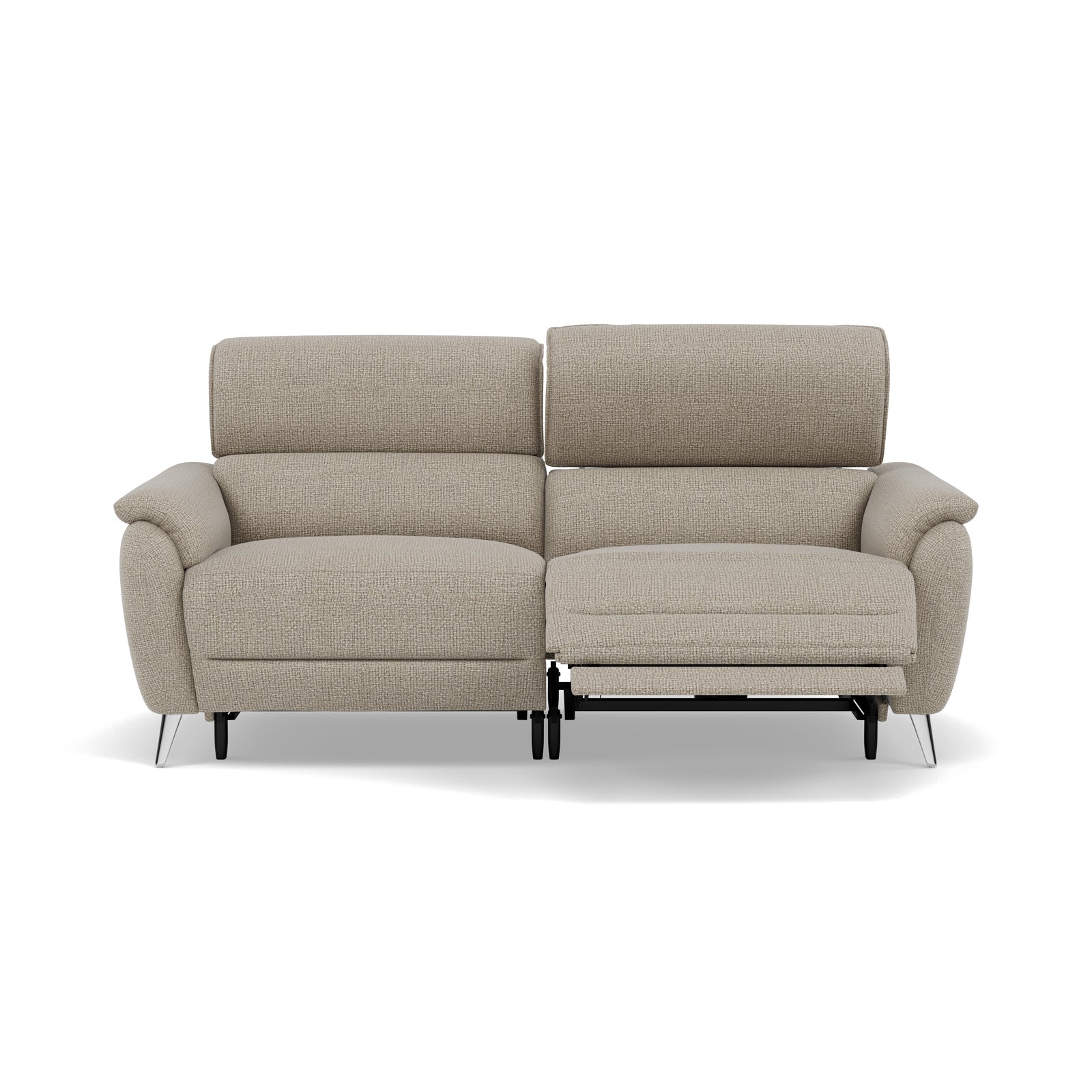 Sol 3 Seater Recliner Sofa - 3 Seater Power Recliner Sofa with Head Tilt F8 3 Seater Sofas Sterling Home 5 Hopsack Linen 70004