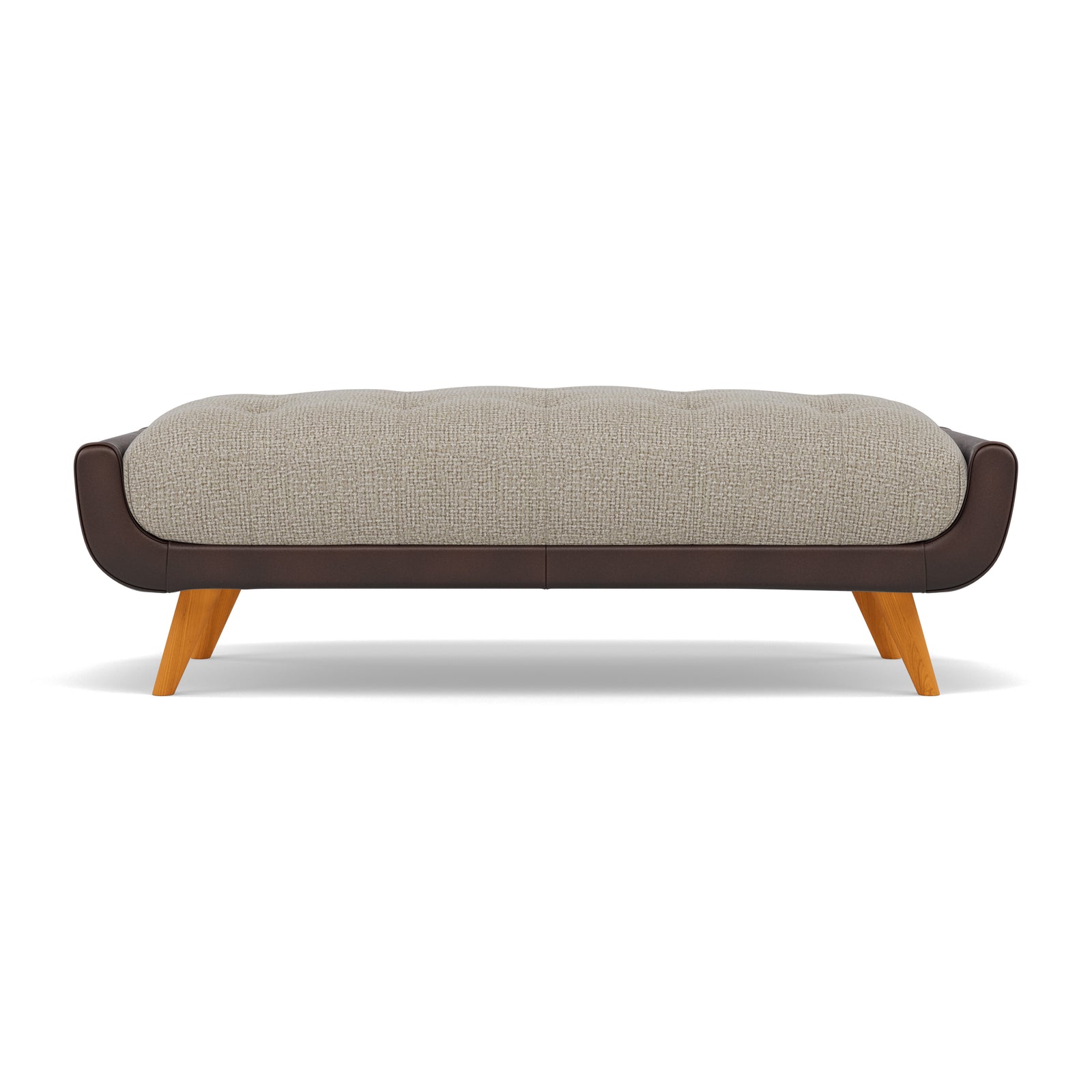 Siena Footstool - Large Footstool F8 + Cat 60 Sterling Home 5 Hopsack Linen 70004+Cat 60/08