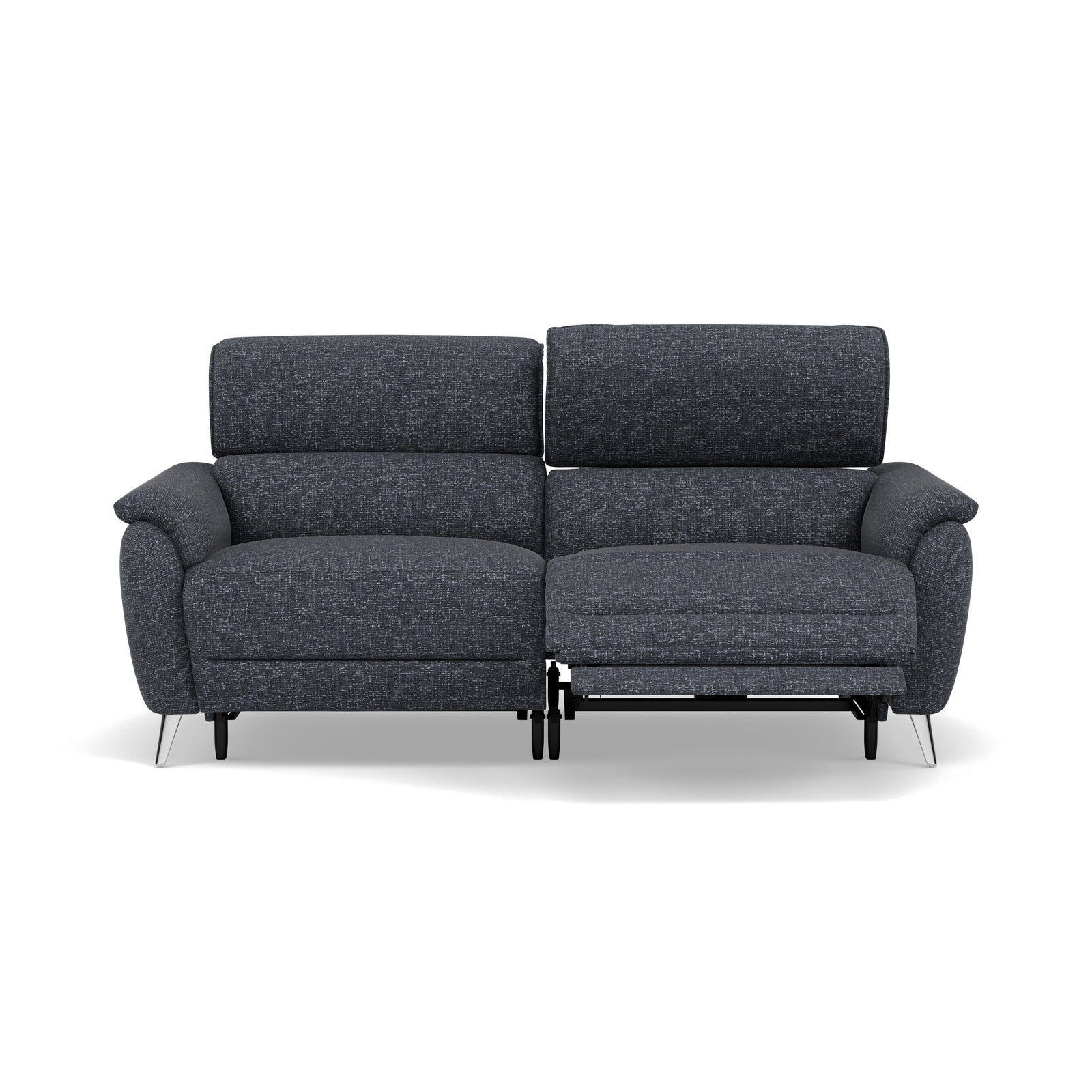 Sol 3 Seater Recliner Sofa - 3 Seater Power Recliner Sofa with Head Tilt F8 3 Seater Sofas Sterling Home 6 Hopsack Midnight 70005