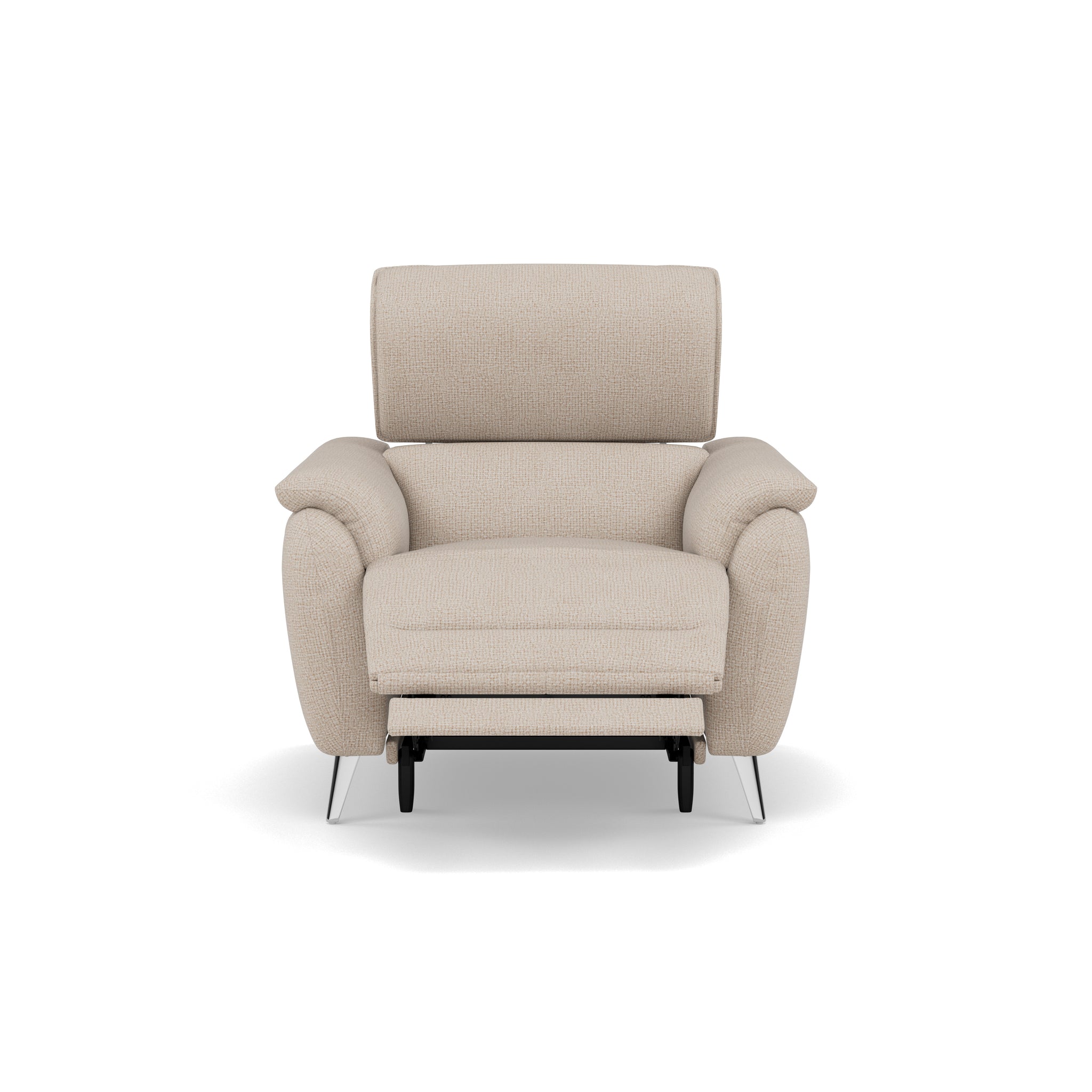 Sol Recliner Armchair - Power Recliner Armchair with Head Tilt F8 Sterling Home 3 Hopsack Natural 70002