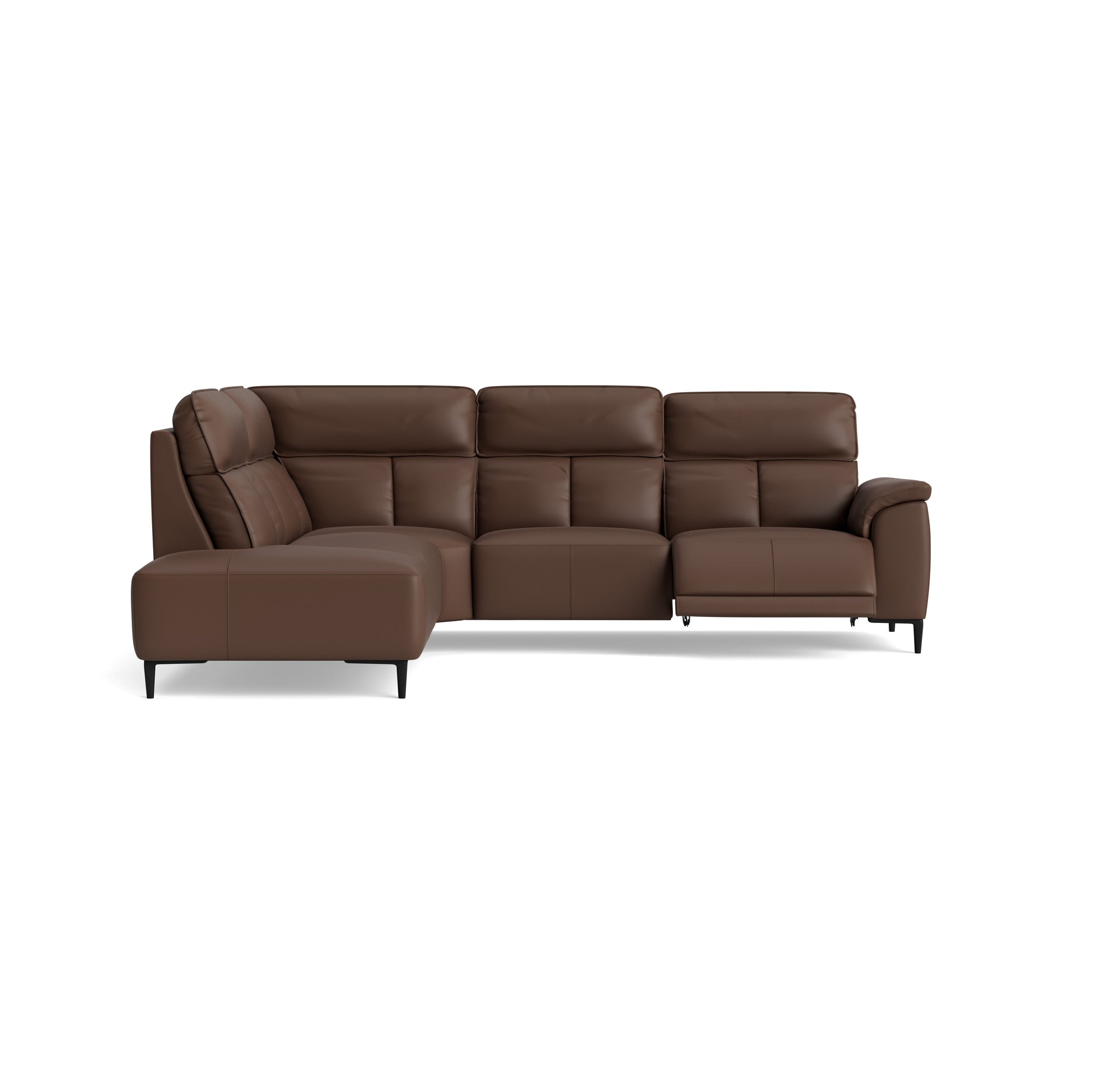 Loma Large Corner Sofa - Combination 1 Left Terminal with 2.5 Right Power 2 Pieces Cat 20S - Left Hand Facing - Power Recliner with USB Corner Sofas Sterling Home 6 NWS-512E CACAO BROWN
