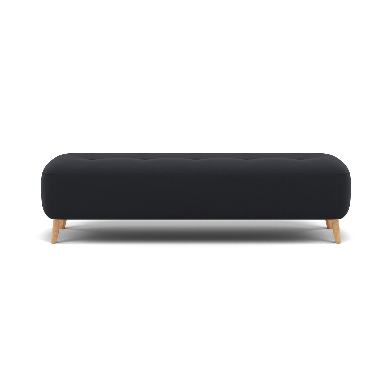 Phoebe Footstool - Medium Bench Stool Grade B Sterling Home 4 Plush Velvet Charcoal Natural