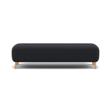 Phoebe Footstool - Medium Bench Stool Grade B Sterling Home 4 Plush Velvet Charcoal Natural