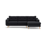 Phoebe Large Chaise Sofa - Large Chaise Sofa RHF Standard Back Grade B - Right Hand Facing Sterling Home 4 Plush Velvet Charcoal Natural
