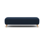 Phoebe Footstool - Medium Bench Stool Grade B Sterling Home 8 Plush Velvet Indigo Natural