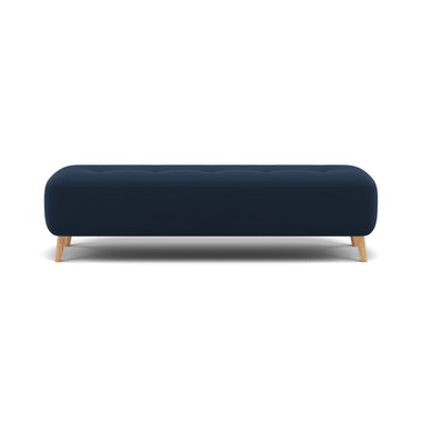 Phoebe Footstool - Medium Bench Stool Grade B Sterling Home 8 Plush Velvet Indigo Natural