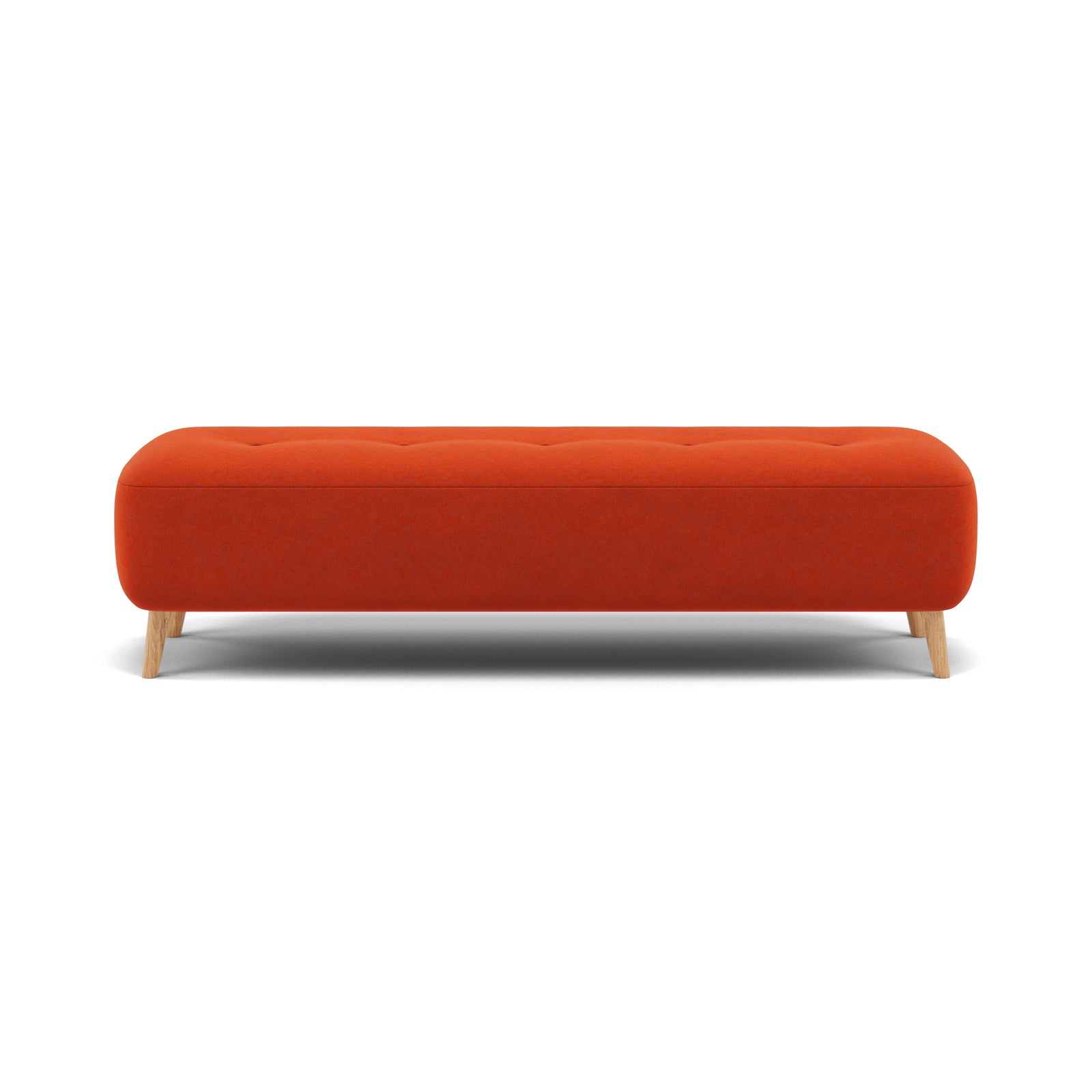 Phoebe Footstool - Medium Bench Stool Grade B Sterling Home 12 Plush Velvet Paprika Natural