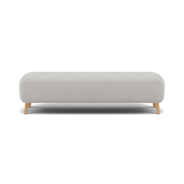 Phoebe Footstool - Medium Bench Stool Grade B Sterling Home 16 Plush Velvet Silver Natural