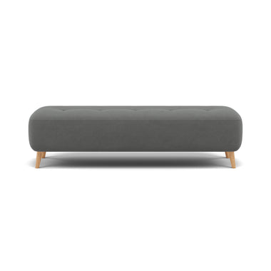 Phoebe Footstool - Medium Bench Stool Grade B Sterling Home 20 Plush Velvet Slate Natural