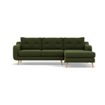 Phoebe Large Chaise Sofa - Large Chaise Sofa RHF Standard Back Grade B - Right Hand Facing Sterling Home 20 Plush Velvet Vine Natural