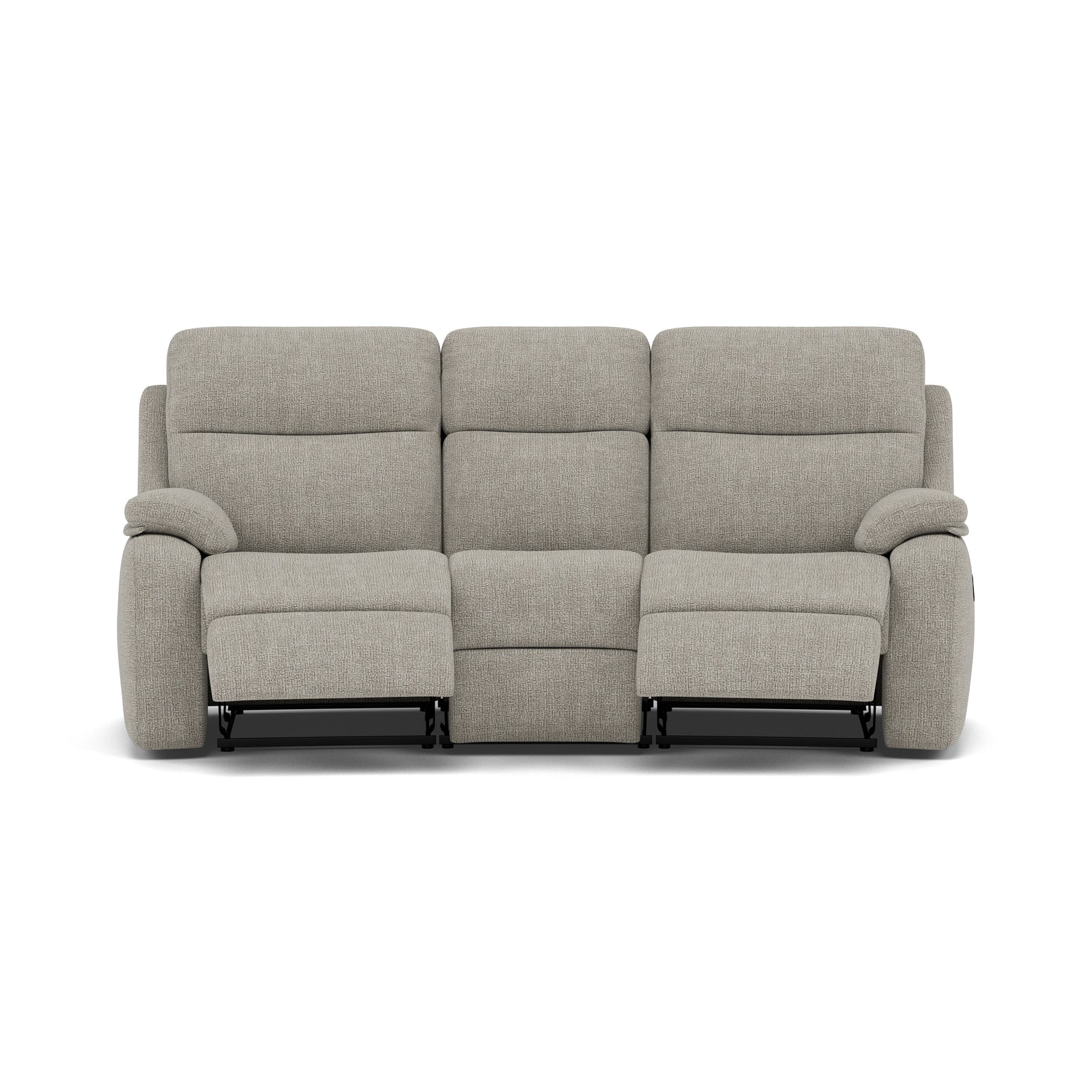 G Plan Kingsbury 3 Seater Curved Recliner Sofa - 3 Seater Power Recliner Curved Sofa Double with USB Grade W - Power Recliner with USB 3 Seater Sofas Sterling Home 1 W001 Loom Smoke