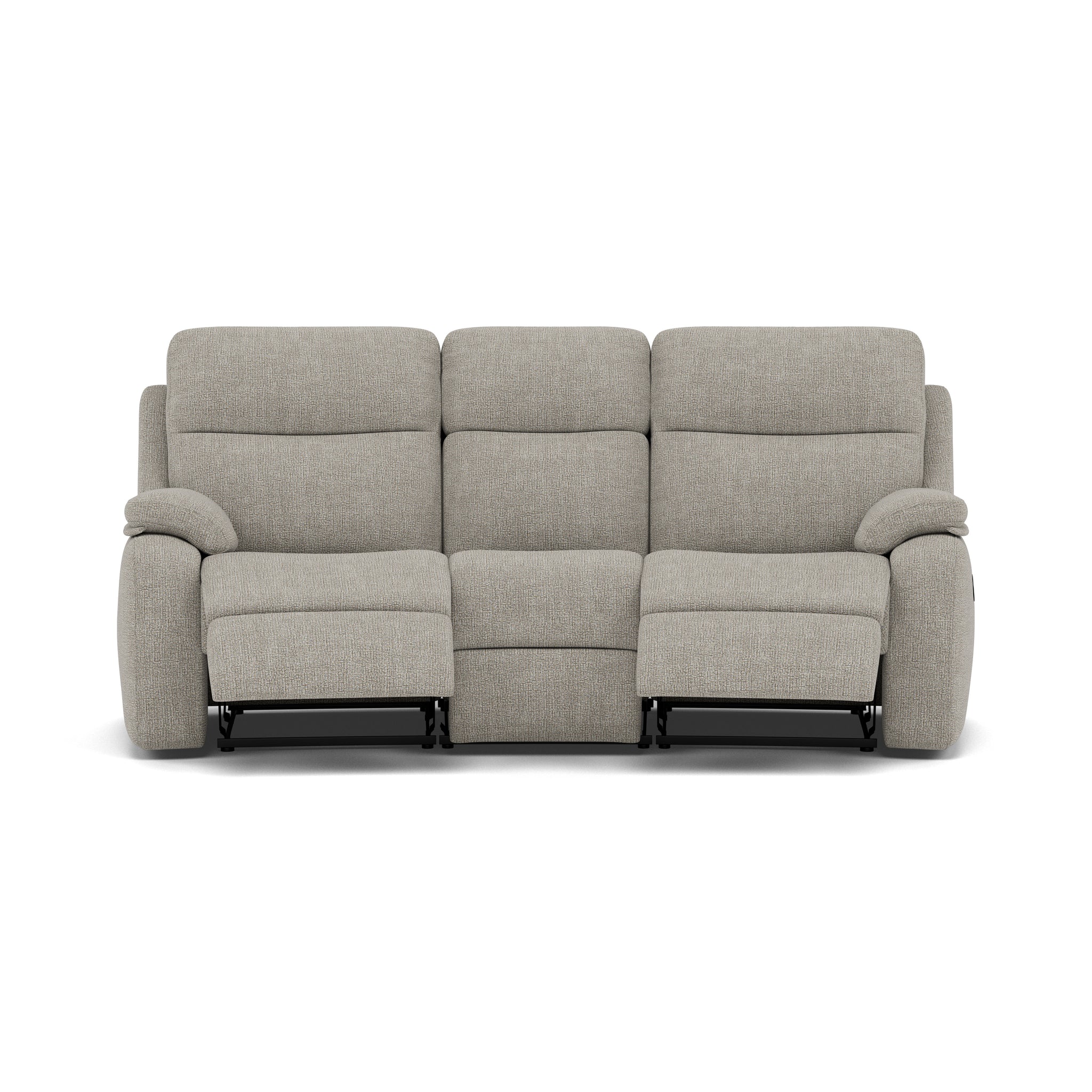 G Plan Kingsbury 3 Seater Curved Recliner Sofa - 3 Seater Power Recliner Curved Sofa Double with USB Grade W - Power Recliner with USB 3 Seater Sofas Sterling Home 1 W001 Loom Smoke