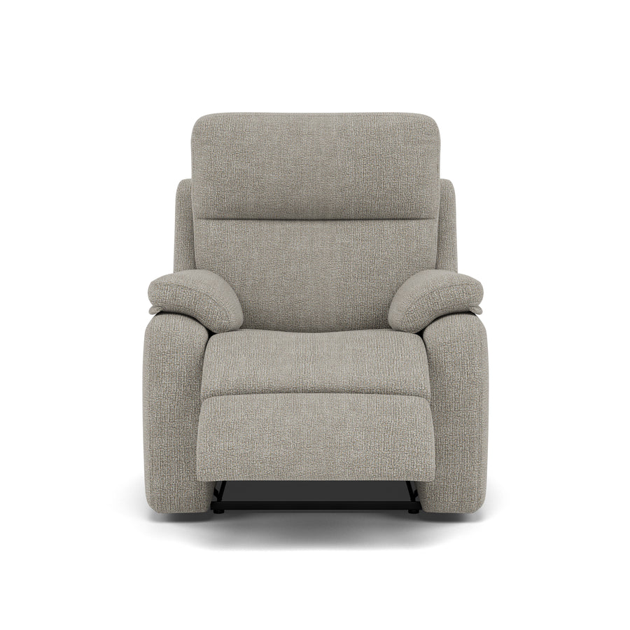 G Plan Kingsbury Recliner Armchair - Power Recliner Chair Headrest + Lumber with USB Grade W - Power with Power Headrest, Lumbar & USB Sterling Home 1 W001 Loom Smoke