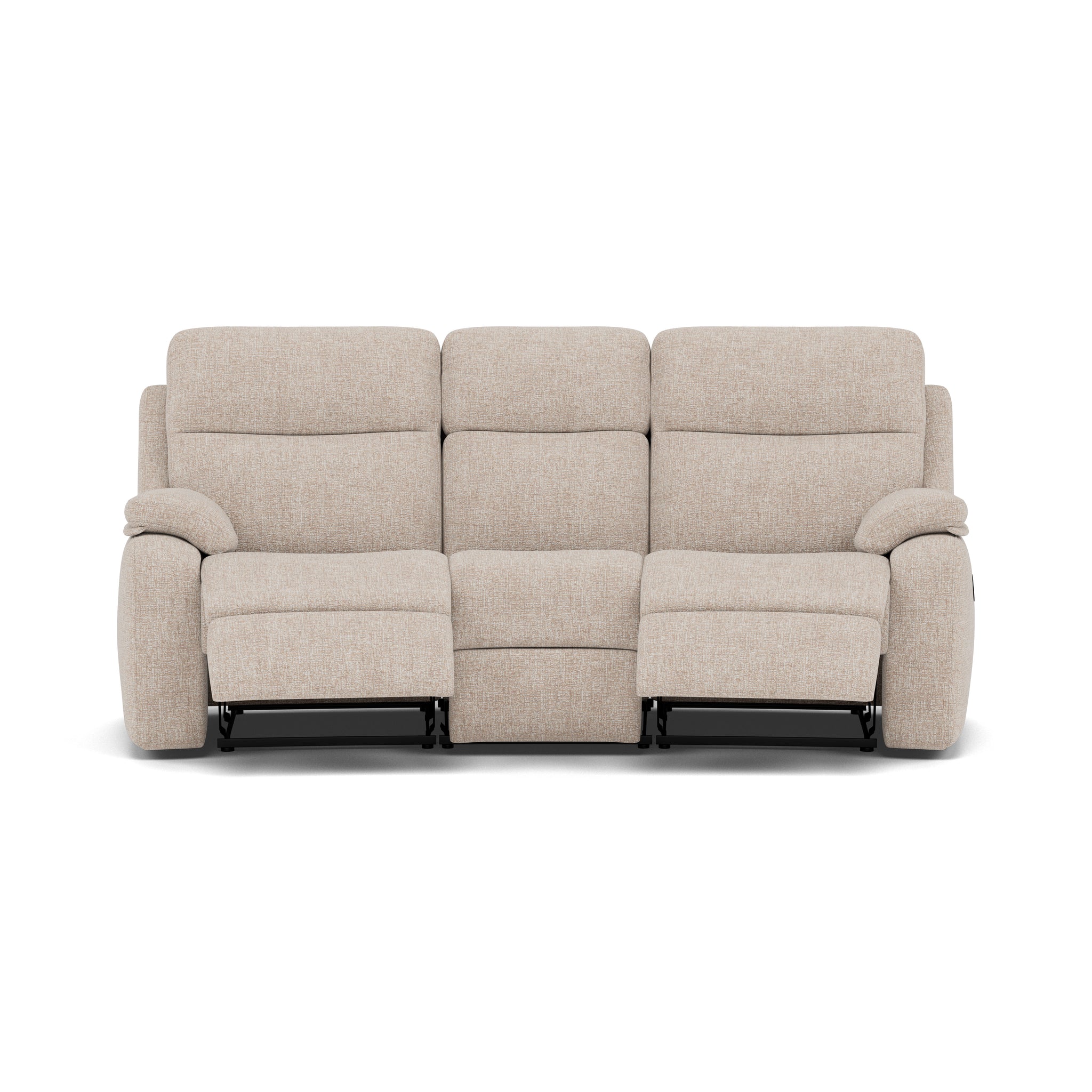 G Plan Kingsbury 3 Seater Curved Recliner Sofa - 3 Seater Power Recliner Curved Sofa Double with USB Grade W - Power Recliner with USB 3 Seater Sofas Sterling Home 3 W002 Loom Shale