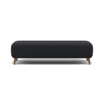 Phoebe Footstool - Medium Bench Stool Grade B Sterling Home 3 Plush Velvet Charcoal Weathered Oak
