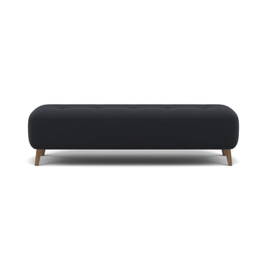 Phoebe Footstool - Medium Bench Stool Grade B Sterling Home 3 Plush Velvet Charcoal Weathered Oak