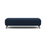 Phoebe Footstool - Medium Bench Stool Grade B Sterling Home 7 Plush Velvet Indigo Weathered Oak