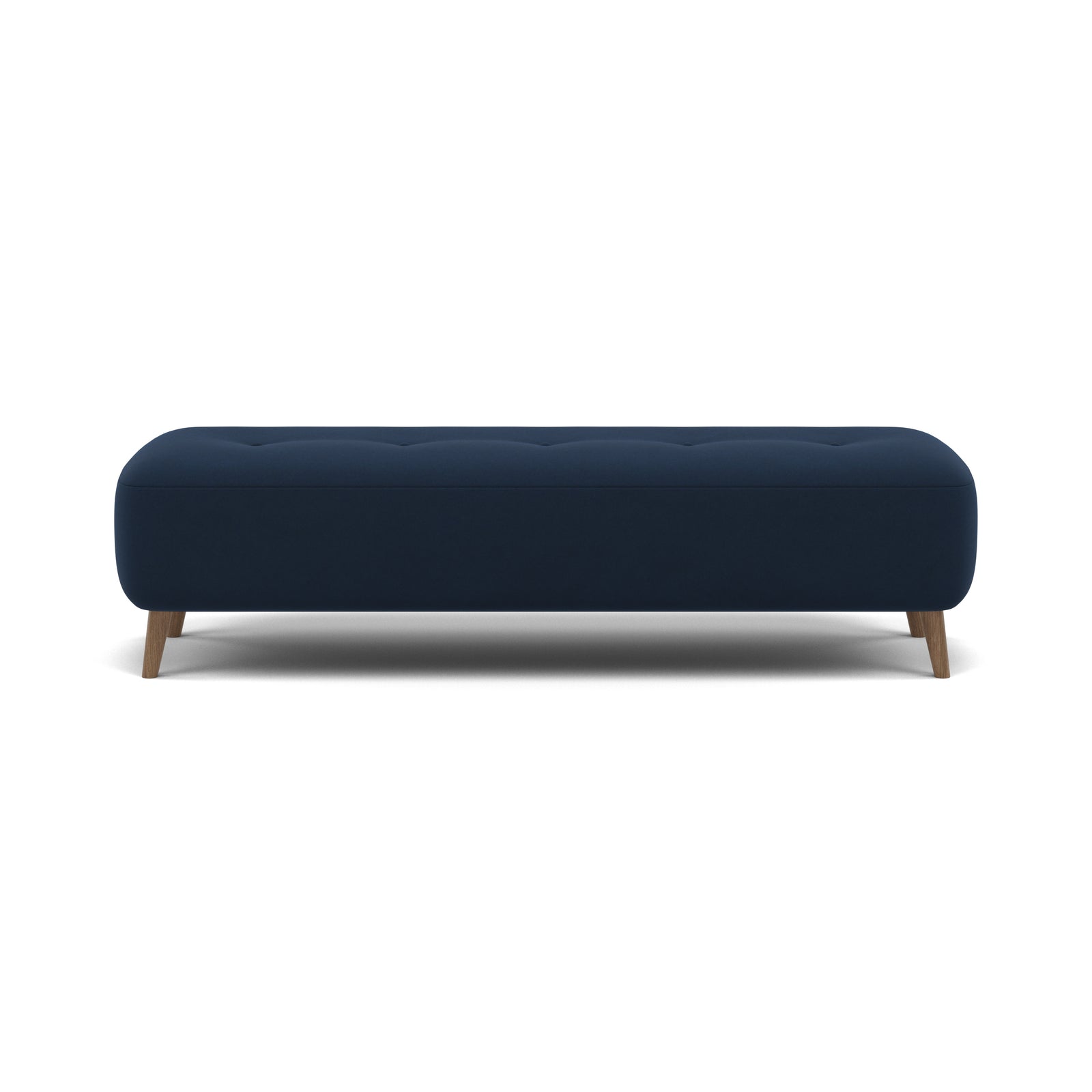 Phoebe Footstool - Medium Bench Stool Grade B Sterling Home 7 Plush Velvet Indigo Weathered Oak