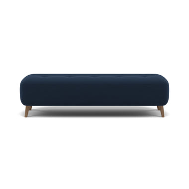 Phoebe Footstool - Medium Bench Stool Grade B Sterling Home 7 Plush Velvet Indigo Weathered Oak