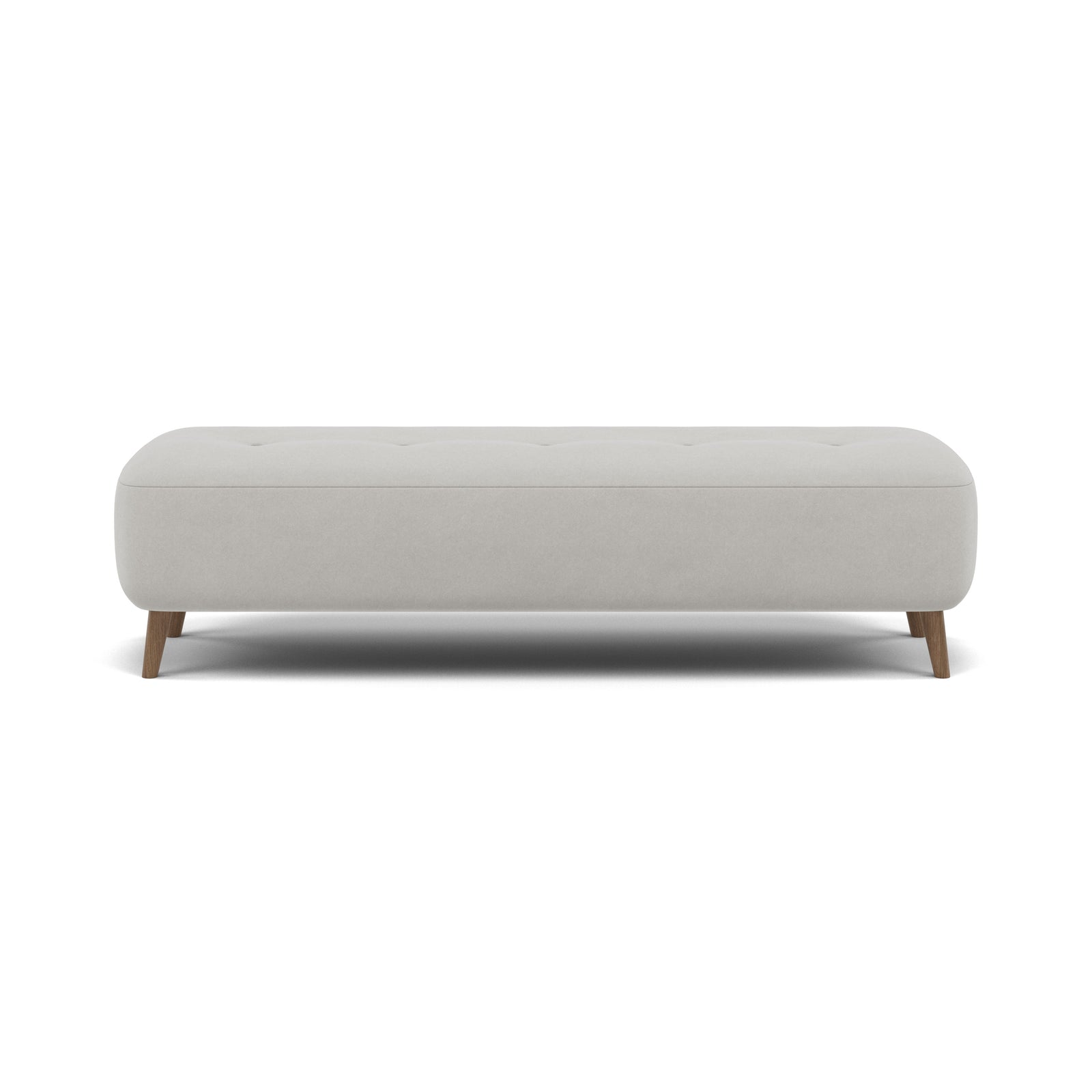 Phoebe Footstool - Medium Bench Stool Grade B Sterling Home 15 Plush Velvet Silver Weathered Oak