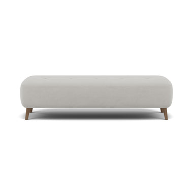 Phoebe Footstool - Medium Bench Stool Grade B Sterling Home 15 Plush Velvet Silver Weathered Oak