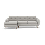 Phoebe Large Chaise Sofa - Large Chaise Sofa LHF Standard Back Grade B - Left Hand Facing Sterling Home 15 Plush Velvet Silver Weathered Oak