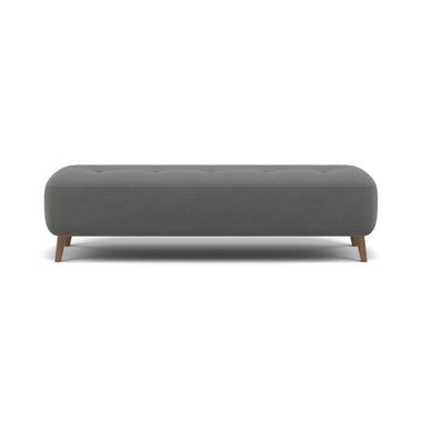 Phoebe Footstool - Medium Bench Stool Grade B Sterling Home 19 Plush Velvet Slate Weathered Oak