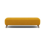 Phoebe Footstool - Medium Bench Stool Grade B Sterling Home 23 Plush Velvet Turmeric Weathered Oak