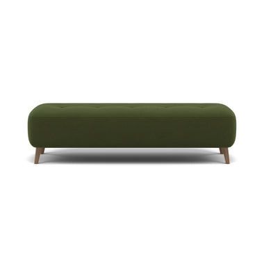 Phoebe Footstool - Medium Bench Stool Grade B Sterling Home 23 Plush Velvet Vine Weathered Oak