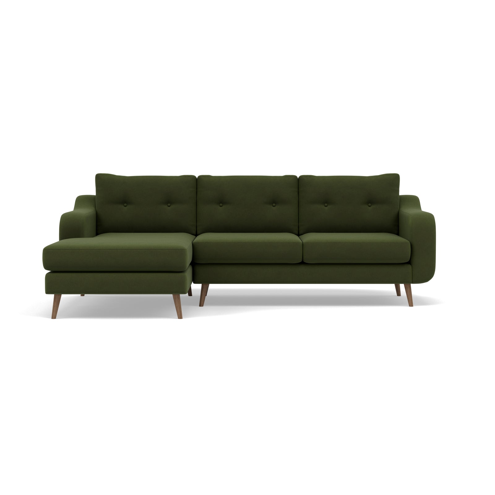 Phoebe Large Chaise Sofa - Large Chaise Sofa LHF Standard Back Grade B - Left Hand Facing Sterling Home 19 Plush Velvet Vine Weathered Oak