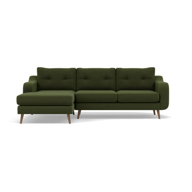 Phoebe Large Chaise Sofa - Large Chaise Sofa LHF Standard Back Grade B - Left Hand Facing Sterling Home 23 Plush Velvet Vine Weathered Oak