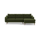 Phoebe Large Chaise Sofa - Large Chaise Sofa RHF Standard Back Grade B - Right Hand Facing Sterling Home 19 Plush Velvet Vine Weathered Oak