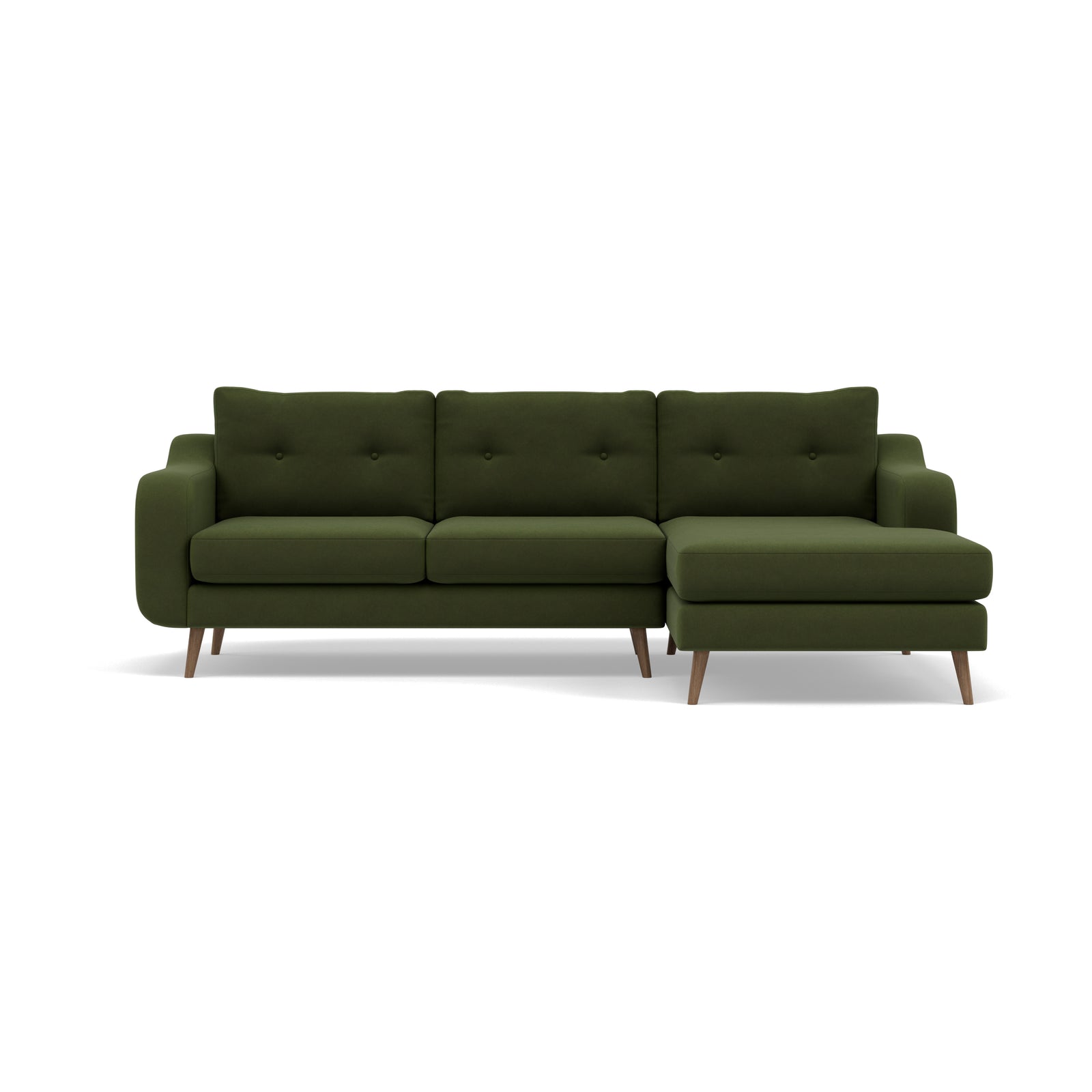 Phoebe Large Chaise Sofa - Large Chaise Sofa RHF Standard Back Grade B - Right Hand Facing Sterling Home 19 Plush Velvet Vine Weathered Oak