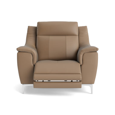 Nicoletti Carmen Recliner Armchair - Power Recliner Chair CB - Power Recliner with USB Sterling Home 8 Feet: Shiny Metal Torello PS 312 Taupe