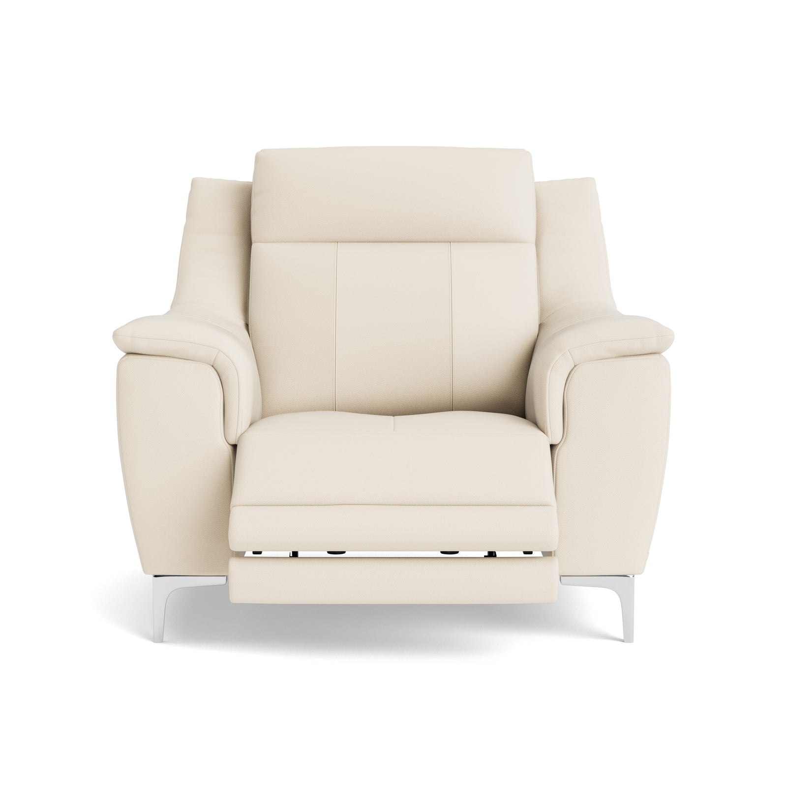 Nicoletti Carmen Recliner Armchair - Power Recliner Chair CB - Power Recliner with USB Sterling Home 3 Feet: Shiny Metal Torello PS Bianco 93