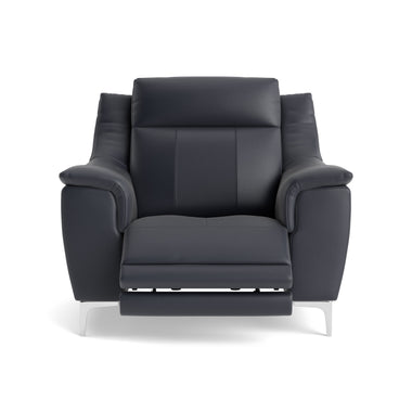 Nicoletti Carmen Recliner Armchair - Power Recliner Chair CB - Power Recliner with USB Sterling Home 6 Feet: Shiny Metal Torello PS Blu -S 81