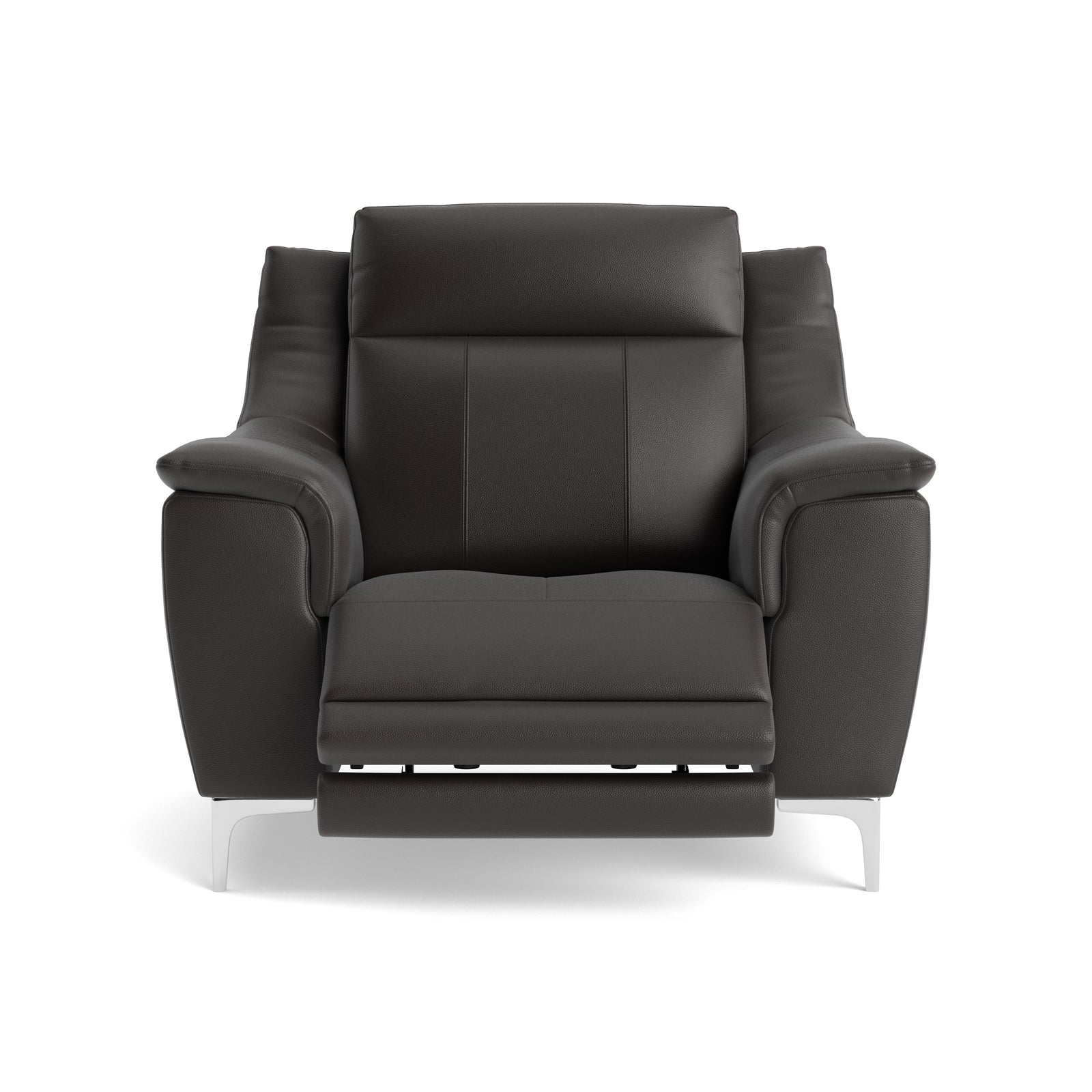 Nicoletti Carmen Recliner Armchair - Power Recliner Chair CB - Power Recliner with USB Sterling Home 5 Feet: Shiny Metal Torello PS Chocol -S 91