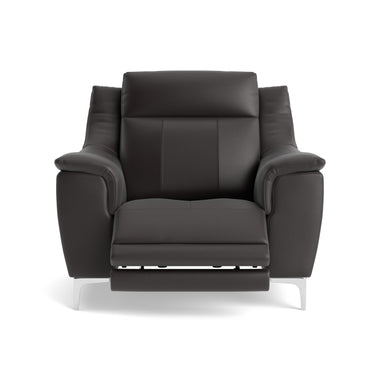 Nicoletti Carmen Recliner Armchair - Power Recliner Chair CB - Power Recliner with USB Sterling Home 5 Feet: Shiny Metal Torello PS Chocol -S 91