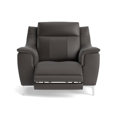 Nicoletti Carmen Recliner Armchair - Power Recliner Chair CB - Power Recliner with USB Sterling Home 1 Feet: Shiny Metal Torello PS Grigio Scuro 327