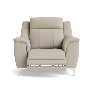 Nicoletti Carmen Recliner Armchair - Power Recliner Chair CB - Power Recliner with USB Sterling Home 7 Feet: Shiny Metal Torello PS Tortora 328