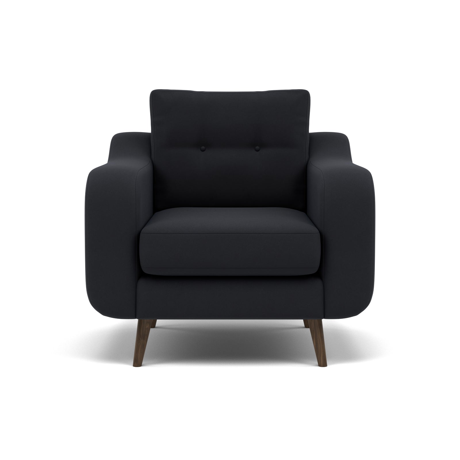Phoebe Armchair - Chair Grade B Sterling Home 1 Plush Velvet Charcoal American Walnut