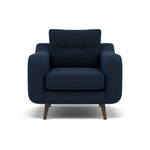 Phoebe Armchair - Chair Grade B Sterling Home 6 Plush Velvet Indigo American Walnut