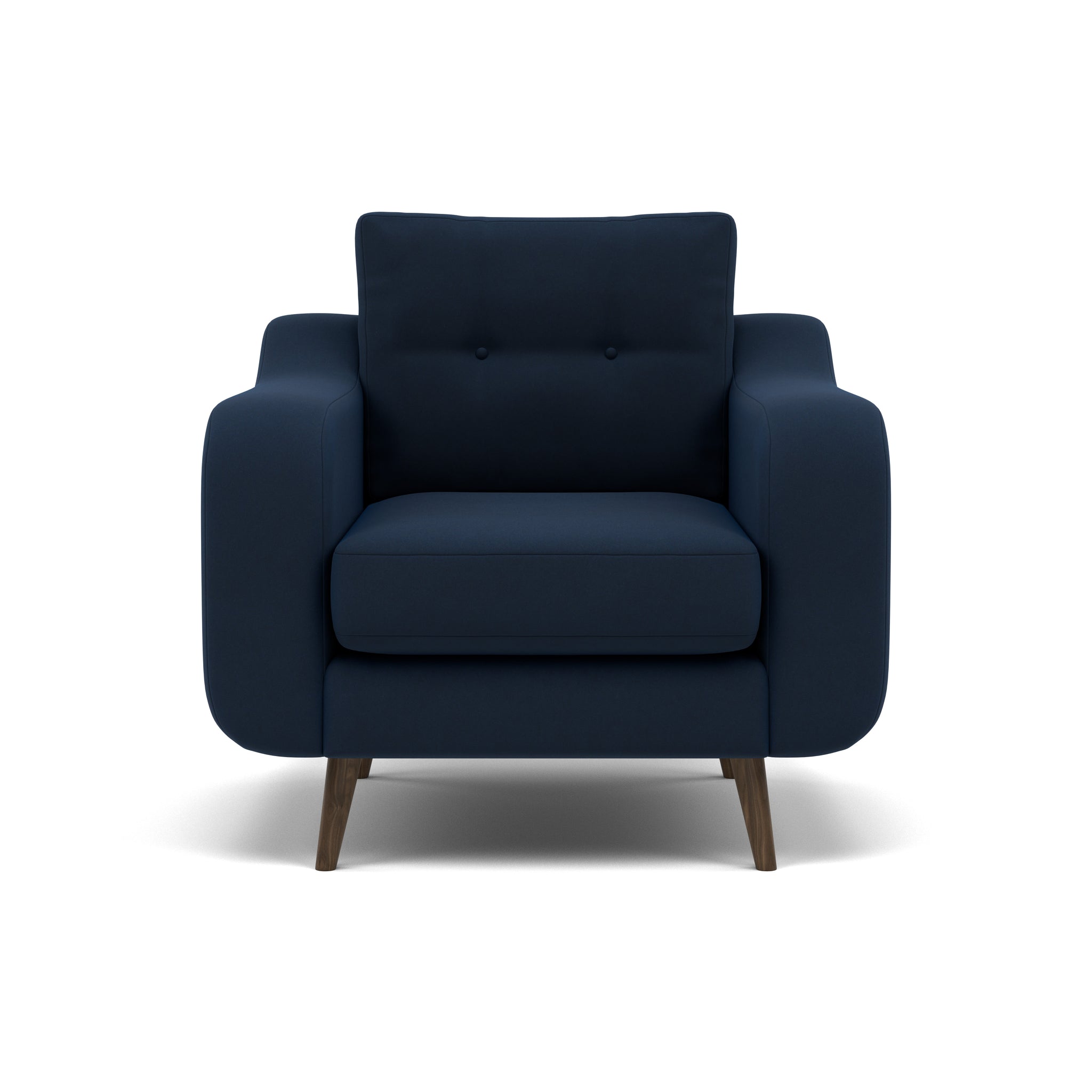 Phoebe Armchair - Chair Grade B Sterling Home 6 Plush Velvet Indigo American Walnut